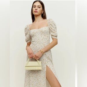 NWT Reformation Bandit Midi Dress Yellow Floral Lima